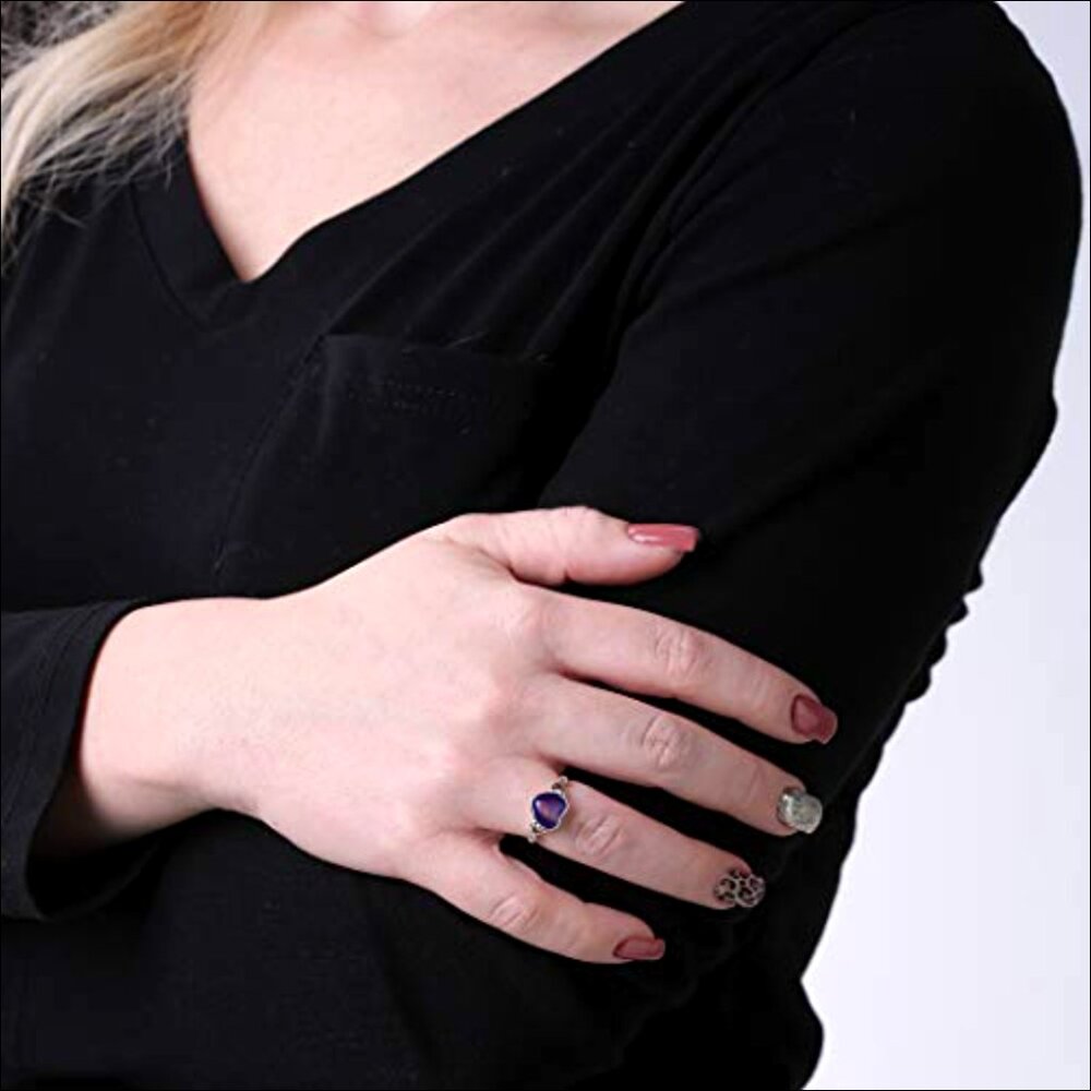 .925 Sterling Silver Mood Ring Changes Colors Wit… - image 3
